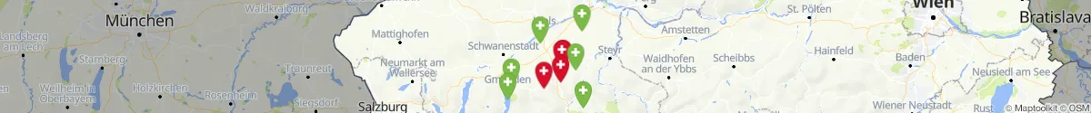Kartenansicht für Apotheken-Notdienste in der Nähe von Ried im Traunkreis (Kirchdorf, Oberösterreich)